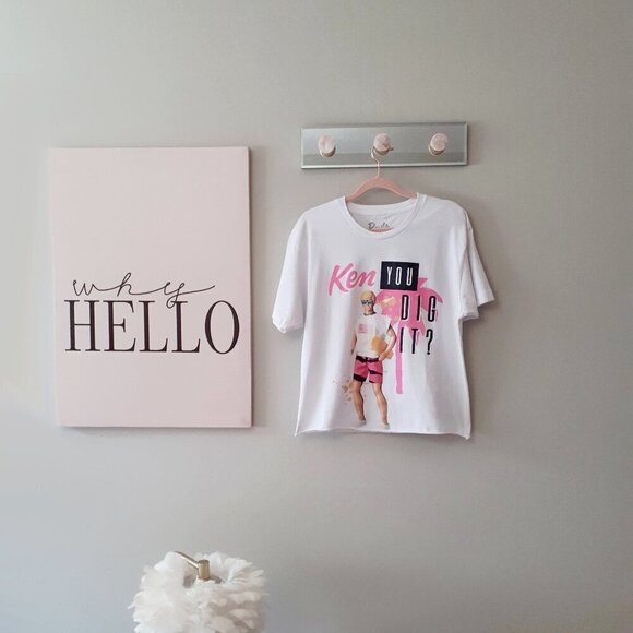 NWOT Barbie Mattel white “Ken You Dig It?” graphic t-shirt, M - Picture 3 of 6